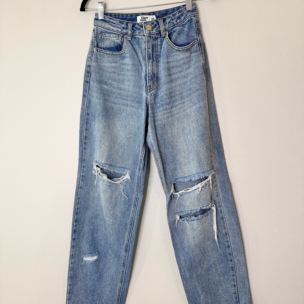 Women's Blue Distressed Jeans